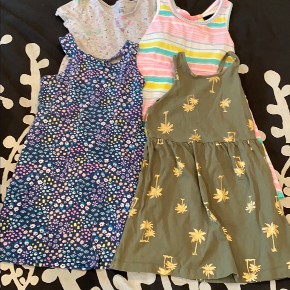 4 girls summer dresses, size 5T/5
